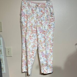 Kate Hill Pink and Orange Floral Pants